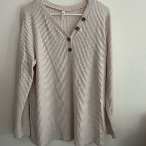 Elegant Beige Button-Up Blouse